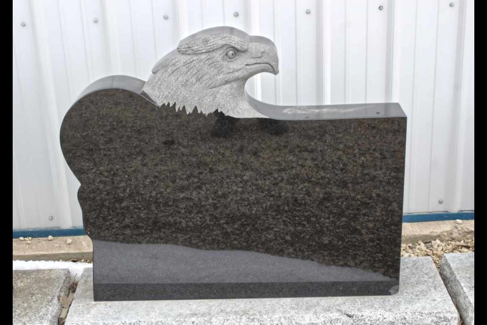 02
A bald eagle graces this memorial produced at Boundary Stone Works.
