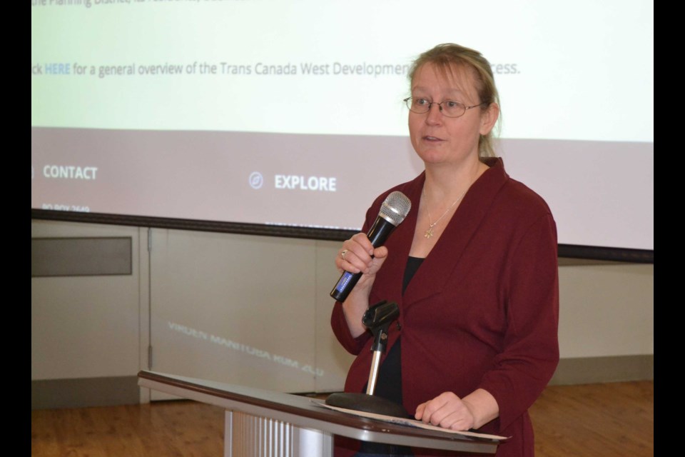  Mayor Tina Williams introduces herself to representatives of local businesses and community organizations during the Town of Virden Business Luncheon in the Sunrise Banquet Hall at Tundra Oil & Gas Place on Jan. 30. 