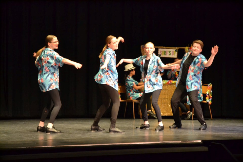 It's a hint of summer to come as this group from Hamiota performs "Surfin' USA" in the 14 & under tap dance class.