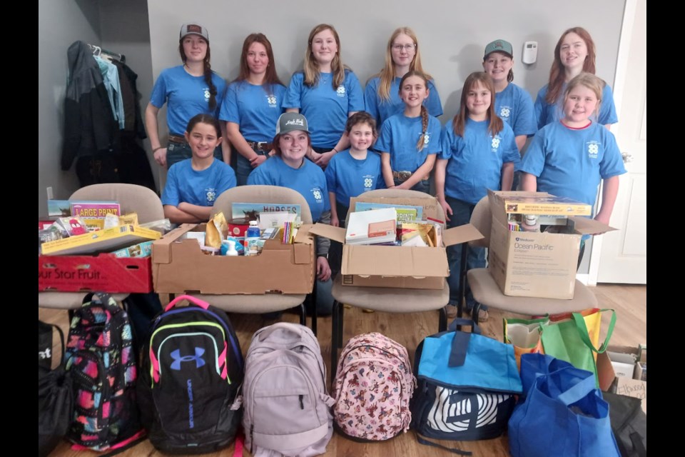 Members of Archie 4-H and the care packages they are creating for seniors and for Samaritan House.