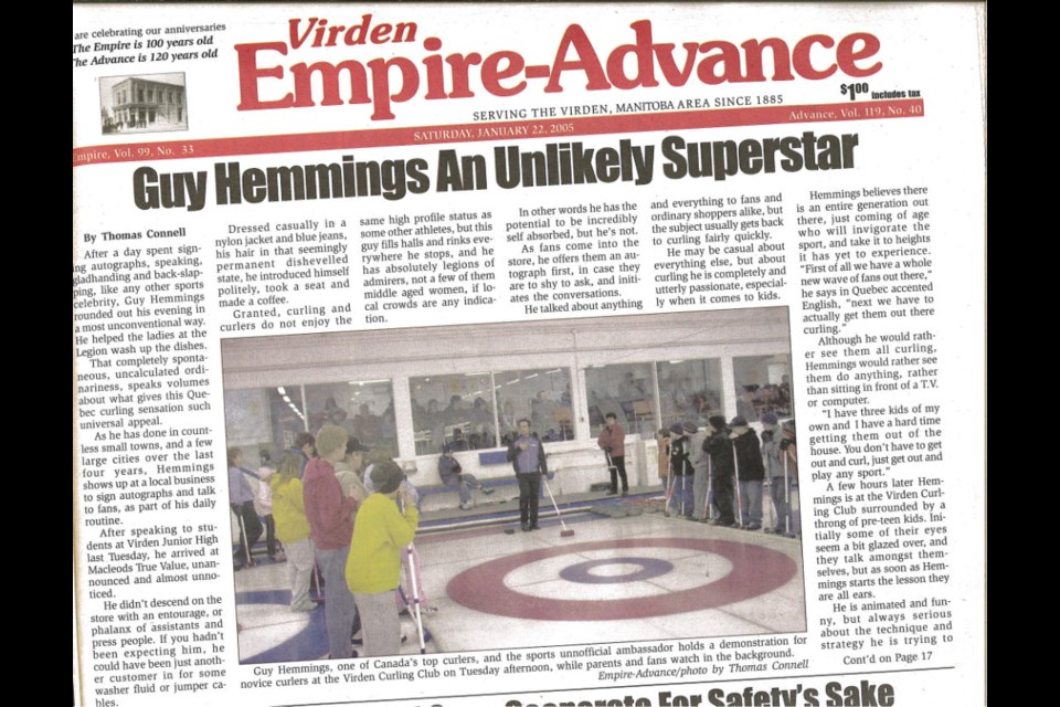 Thomas Connell's story, "Guy Hemmings An Unlikely Superstar"  Empire-Advance, Jan. 22, 2005.