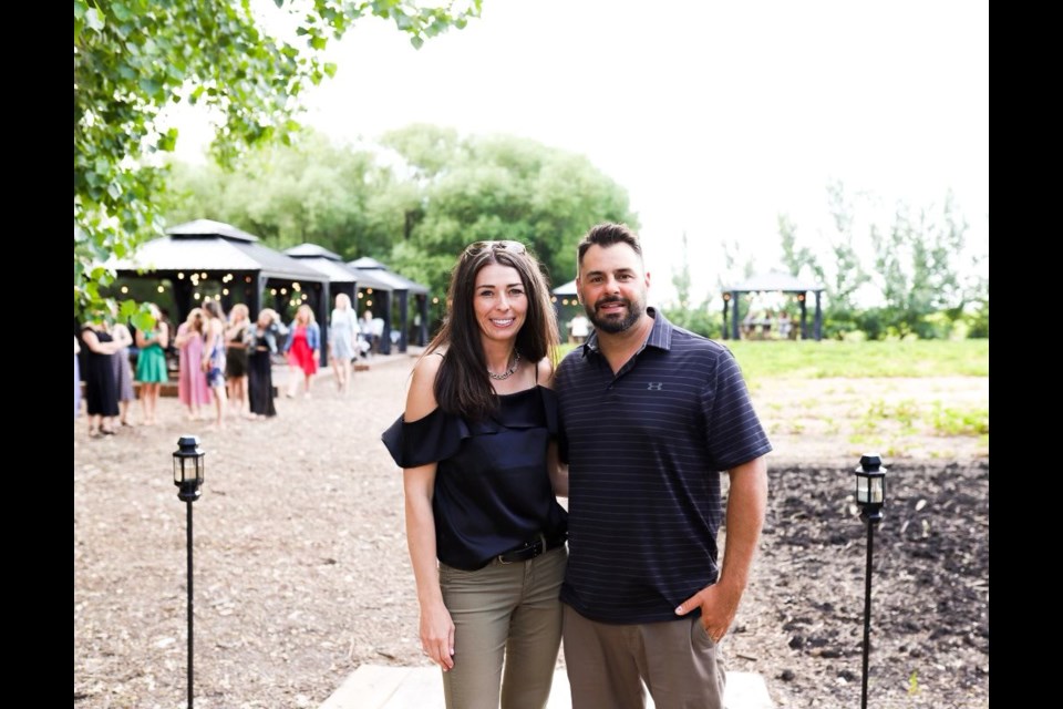 Jen and husband Matt Turenne at Prairie Berry. This business  specializes in strawberries but has enlarged their menu; located near Niverville.