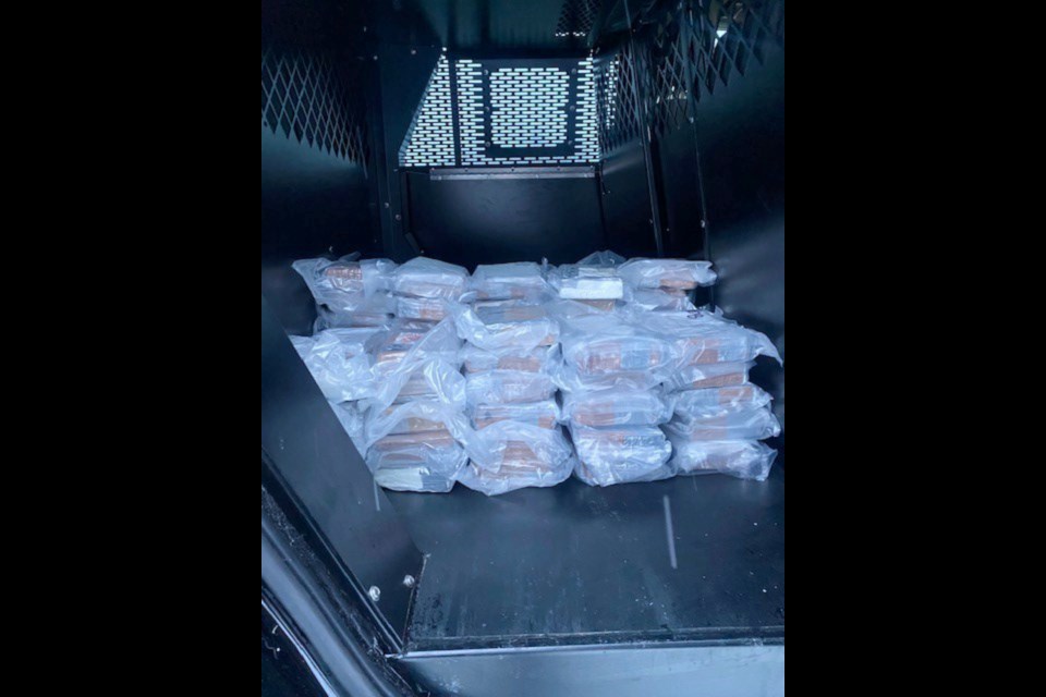 The SUV's compartment with 61kg of cocaine.
