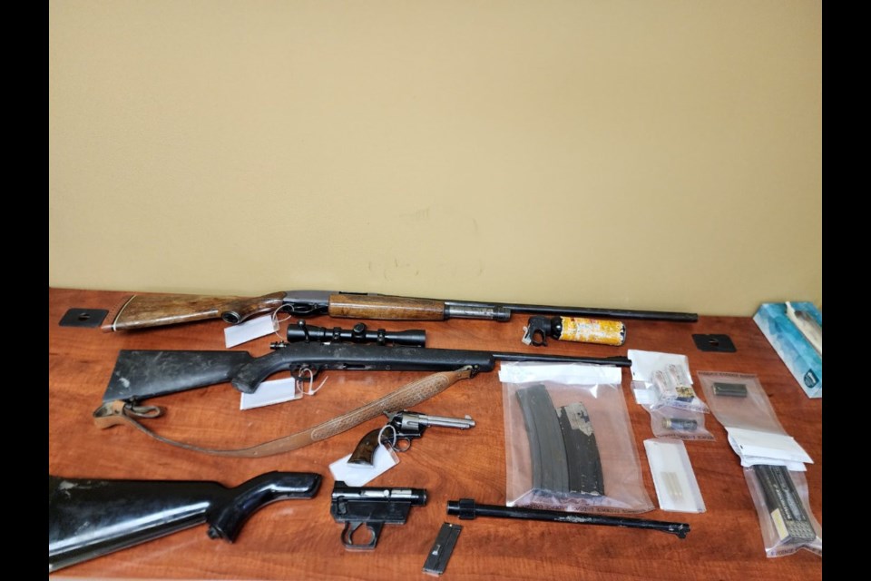 Weaponry seized at a residence on Peguis First nations.
