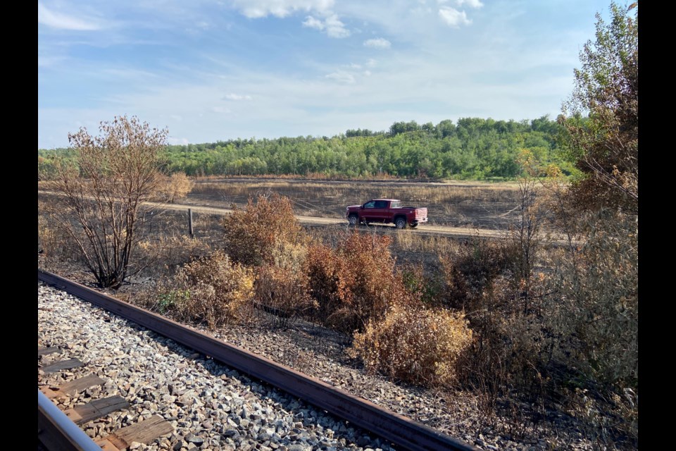 Fire started on Aug. 1 along the CN rail line.