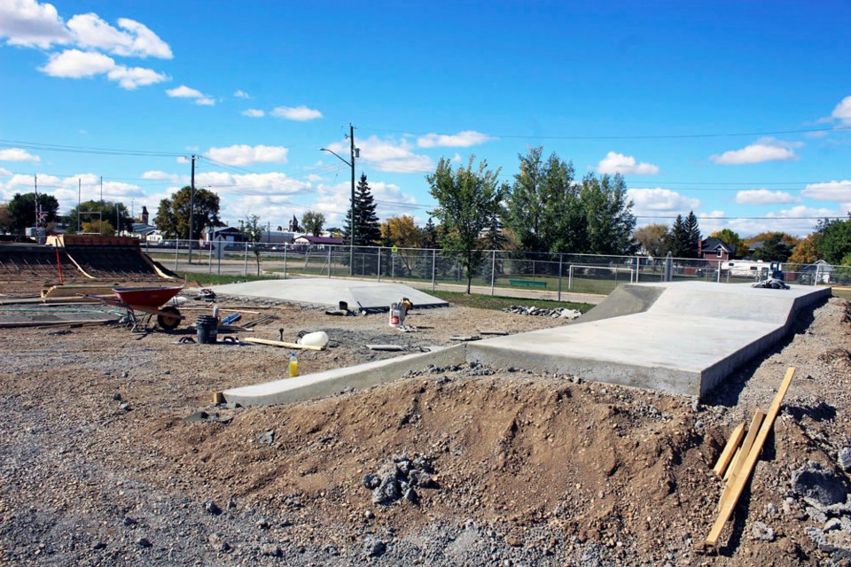 The skate park, located on the corner of Fifth Avenue South and Lyons Street East is taking shape.