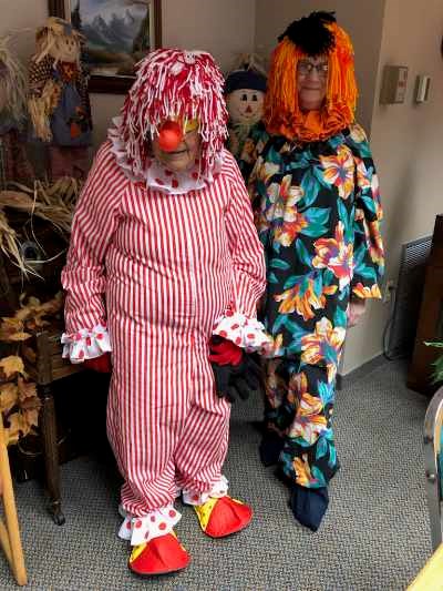 Two “trick or treaters” who came to scare us Evergreeners!