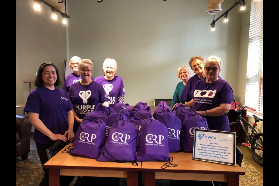 The Shelter director, Corina (front left) and from Virden: Marilyn Warkentin, Fran Baylis, Shirley Gibson Bev Waller, Lyn Fefchak, and Marlene Heaman.