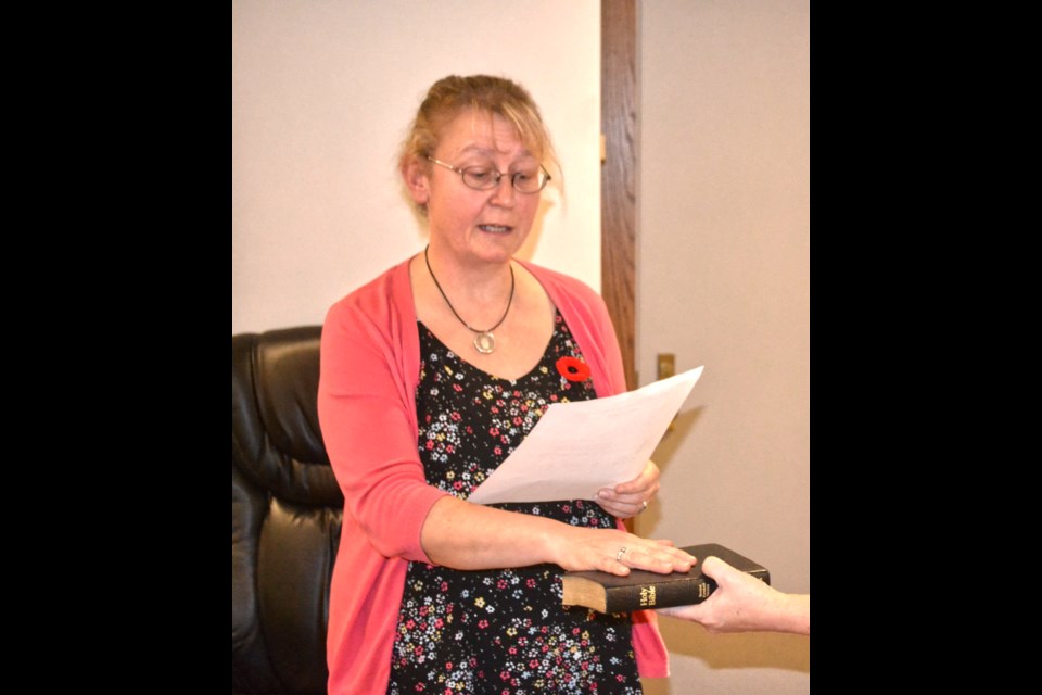 Tina Williams is sworn into office as Virden's first female head of council.