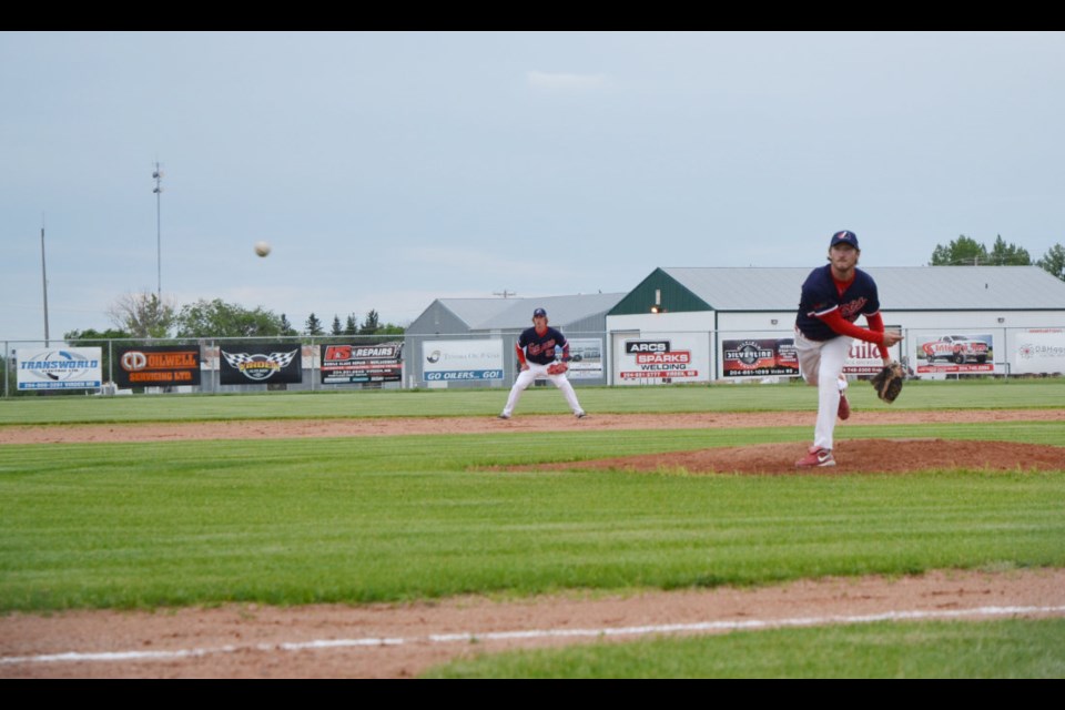 Expos pitcher delivers. 
Empire-Advance file 2019