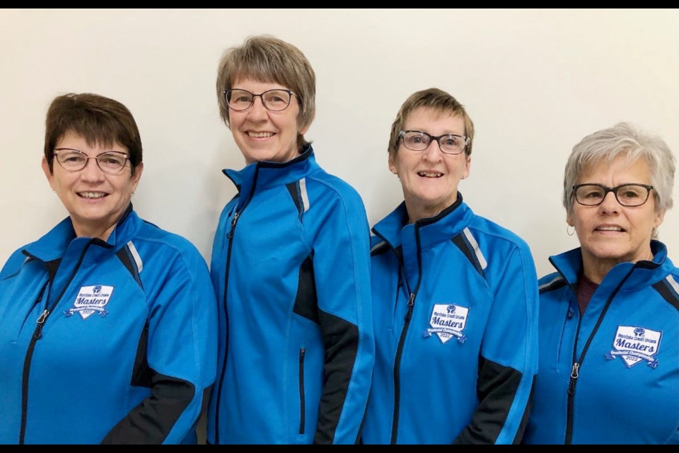 In Ladies Curling: (L-R) Sandra Cowling, Sheila Gregory, Jackie Brooks and Jeannine Skayman.