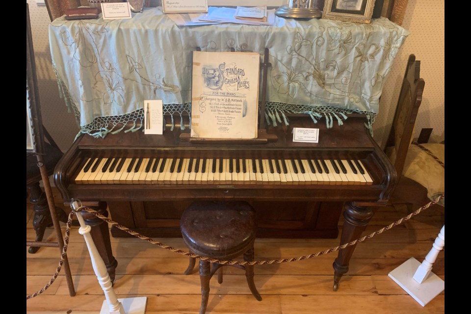 Rosewood piano with real ivory keys, built between 1857 and 1867 in London, England.