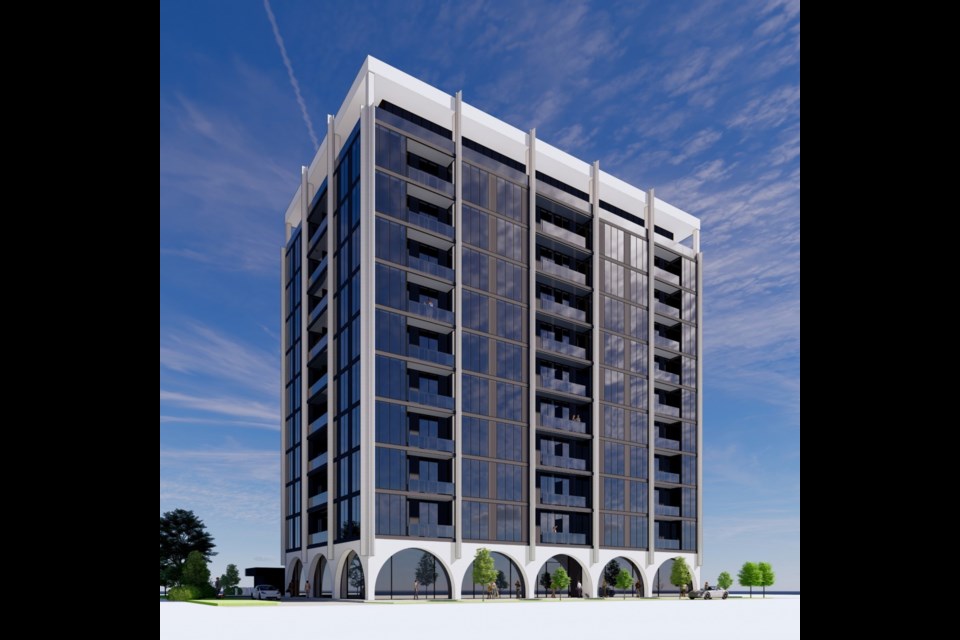 205 9th Avenue SW, Calgary, is being converted to 110 homes by HAT @ Arts Common. | Rendering submitted 