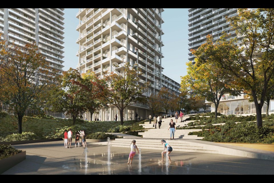Six-tower masterplan approved by Burnaby council on March 7 now goes to consultation. | Rendering submitted