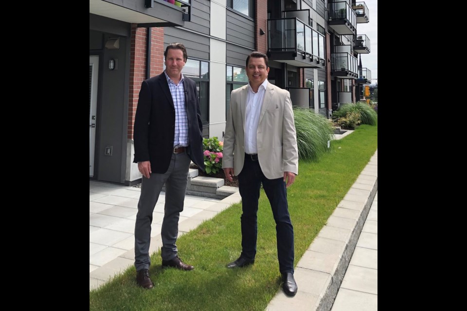 Greg Ambrose, (L) and Lance Coulson of CBRE national apartment group, Vancouver: record setting sales pace in 2021. | Submitted 