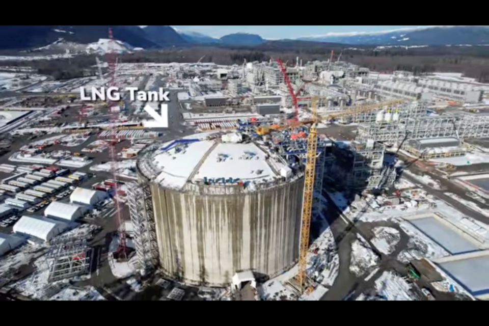 LNG Canada’s $18 billion first phase will open in 2025, but two more phases are planned. | Q1 2023 construction update video capture / LNG Canada 

