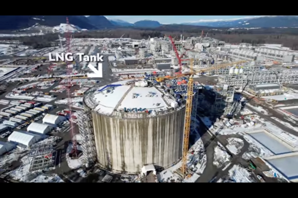 LNG Canada’s $18 billion first phase will open in 2025, but two more phases are planned. | Q1 2023 construction update video capture / LNG Canada 

