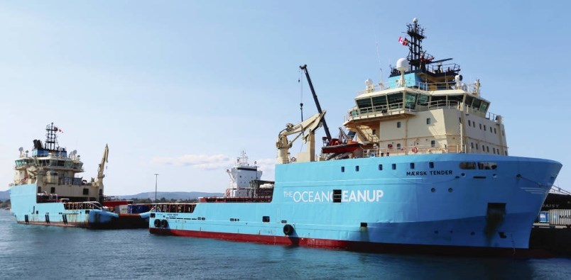Maersk Tender and Trader vessels will depart from Ogden Point, Victoria, in two trips to collect plastic garbage from the Pacific.| Adrian Lamb, Times Colonist 