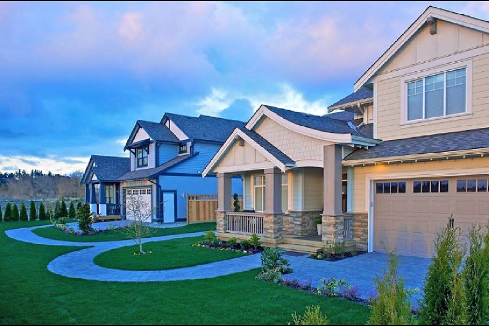 Rendering of a typical single-family housing in the Cinabar Valley Neighbourhood in the Sandstone development in Nanaimo. Credit: Sandstone Master Plan