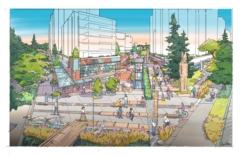 Plan outlines the creation of a mixed-use, contemporary Musqueam and Tsleil-Waututh urban village that, if approved, could provide about 5,000 housing units and include a 450,000-square-foot film studio. | Renderings contributed.

