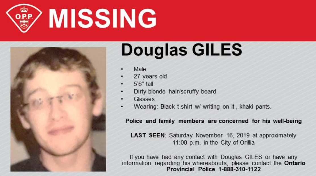 Family, police concerned about missing Orillia man - OrilliaMatters