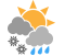 Flurries at times heavy or rain showers